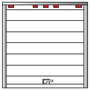 Overhead truck rear door
