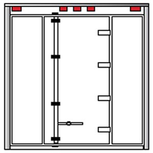 Single panel narrow opening truck door