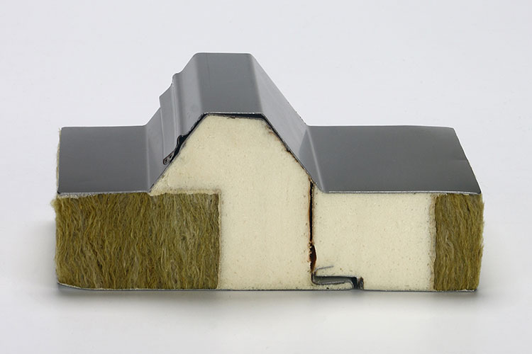 50-90mm Corrugated PU+Rock Wool Sandwich Panels - Image 2