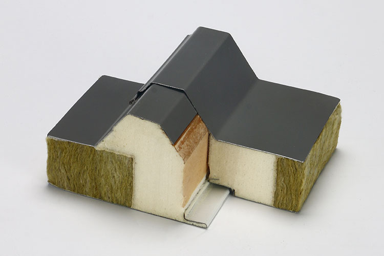 50-90mm Corrugated PU+Rock Wool Sandwich Panels