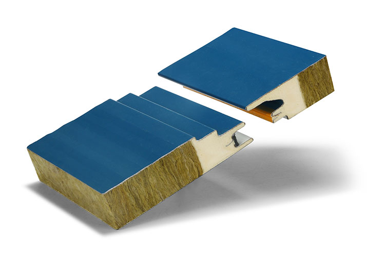 50mm Pre-painted Steel PU+Rock Wool Sandwich Panels