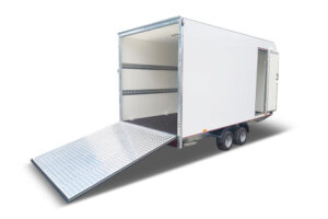 Aluminium Checker Plate Ramp Door Enclosed Cargo Trailers